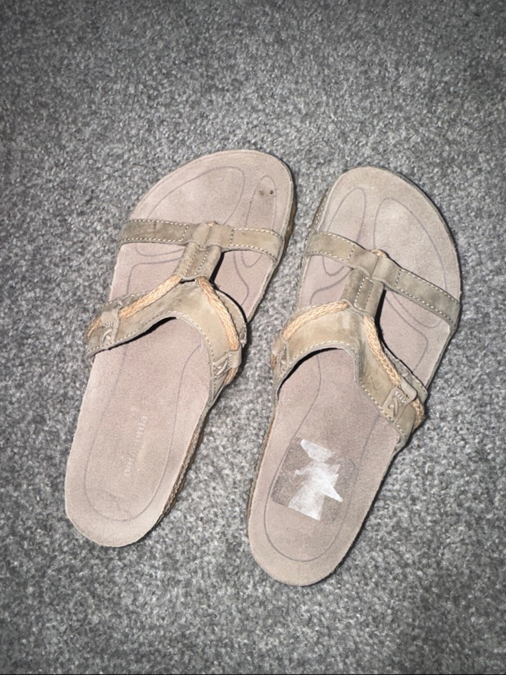 Patagonia Taupe/Brown Toe-Post Slide Sandals